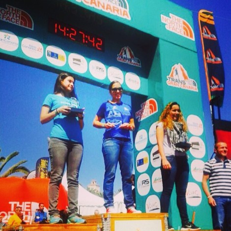 Rocío en el podio de la Transgrancanaria Promo 2014